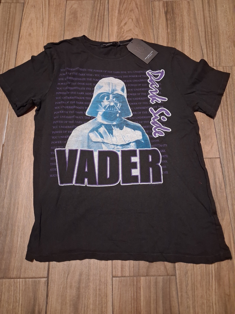 Junk Food Clothing Darth Vader Short Sleeve Tee with Blue and Purple Graphic